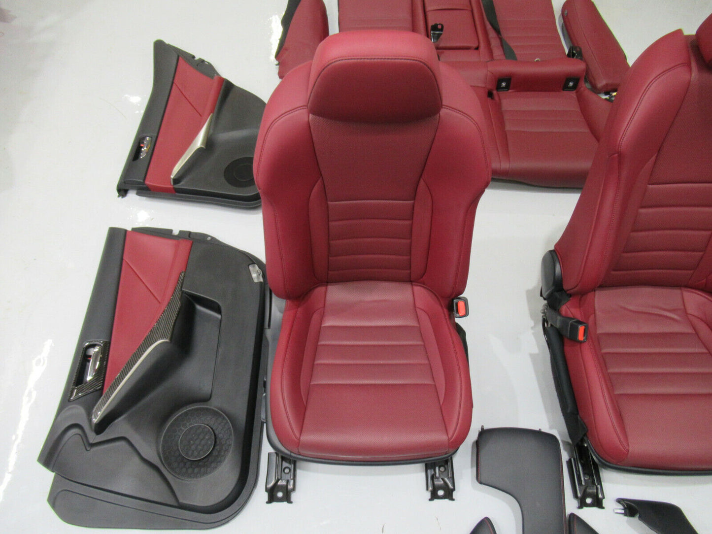 T085 2014 14 LEXUS IS350 F SPORT RED LEATHER INTERIOR SEATS TRIM PANELS