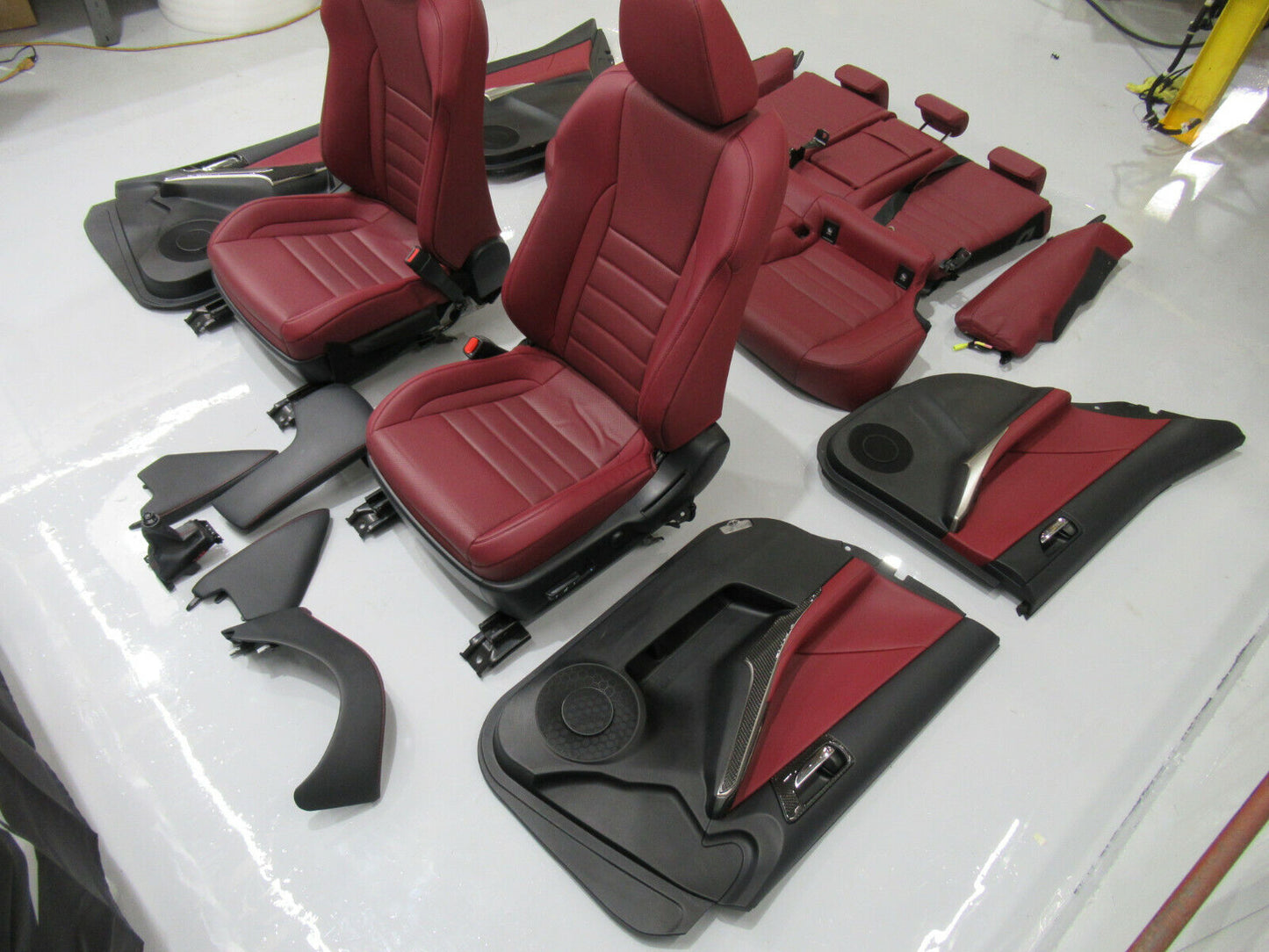 T085 2014 14 LEXUS IS350 F SPORT RED LEATHER INTERIOR SEATS TRIM PANELS