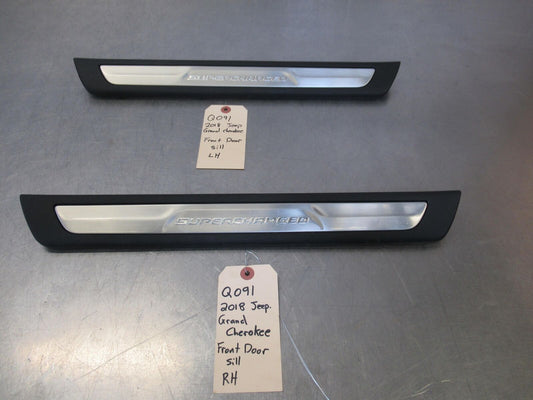 18 JEEP GRAND CHEROKEE FRONT LH RH DOOR SILL SCUFF PLATE TRIM Supercharged