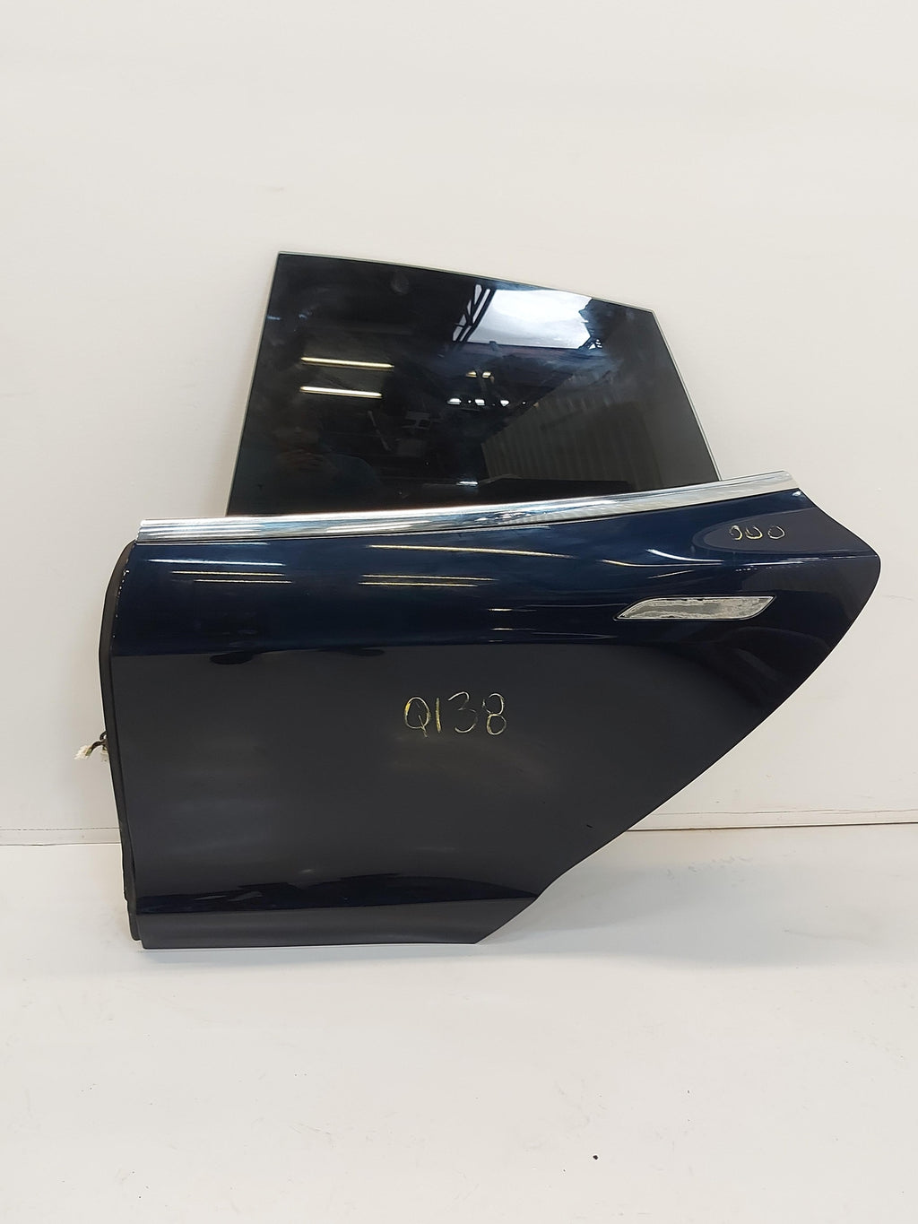 2014 Tesla S Rear LH Left Door Blue Black & Tan *NON OEM TINT* *No Dents* NOTE