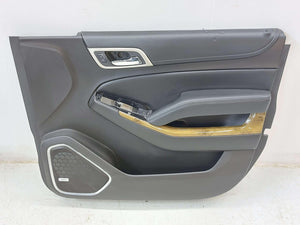 15-20 GMC YUKON DENALI 6.2L FRONT RIGHT DOOR TRIM PANEL WOOD TRIM BLACK *NOTE