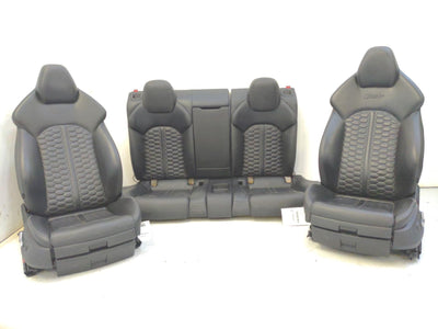 14 15 AUDI RS7 FRONT REAR LEFT RIGHT SEAT SET BLACK LEATHER DIAMOND STITCH