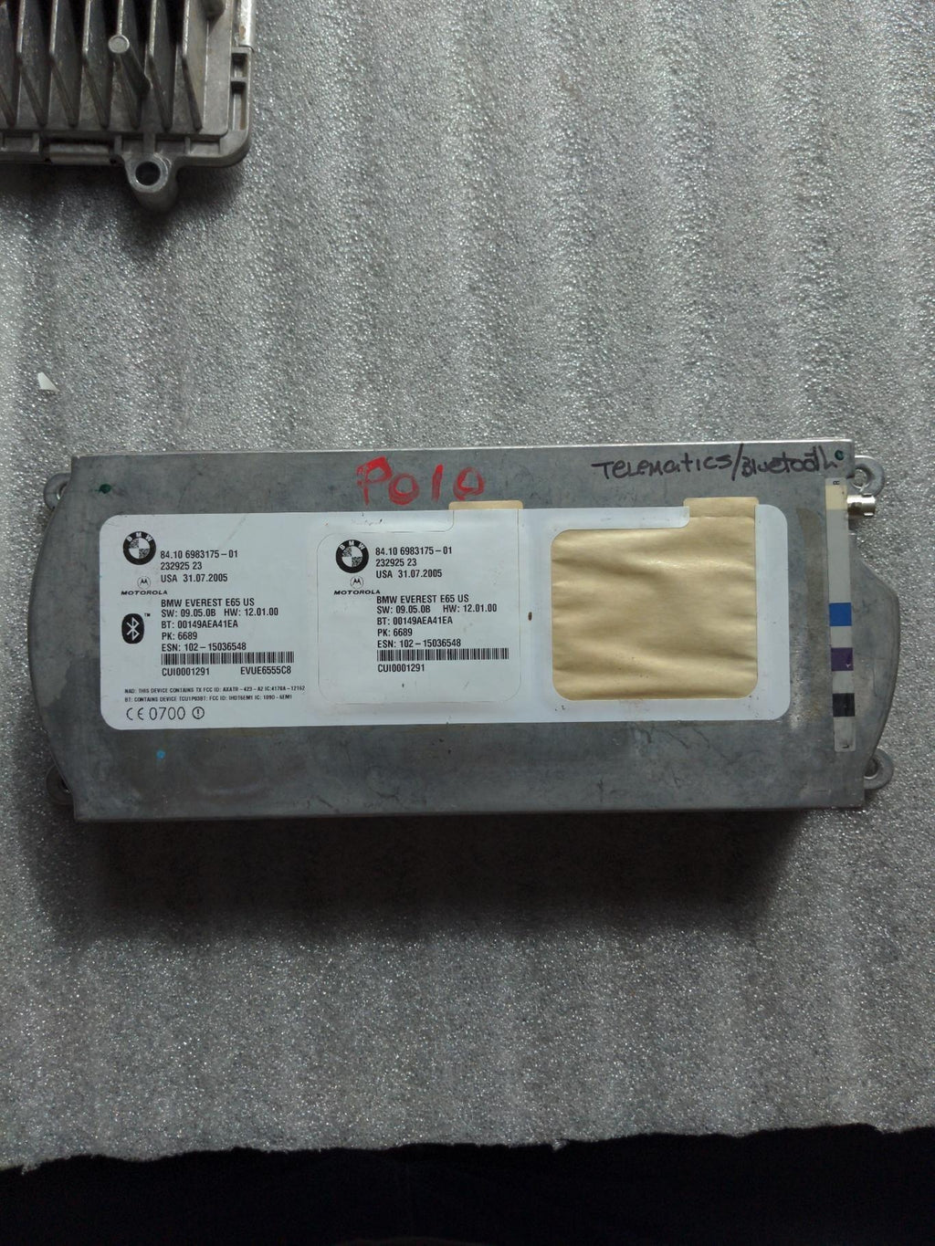 2006 BMW 750 Chassis Brain Box Id# 84106983175 BLUETOOTH 4.8L N62B48B N62