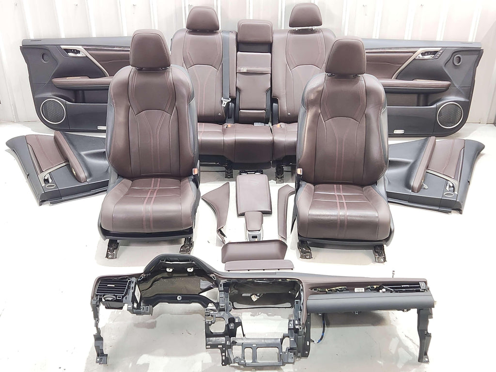 16-22 LEXUS RX450 HYBRID FRONT SEAT DASH DOOR PANELS BROWN INTERIOR SET *NOTE