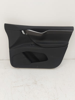 2017 TESLA X Right Front Door card Trim Panel Rh Black Leather Carbon