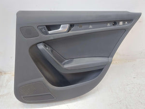 09-16 AUDI A4 B8 QUATTRO AWD SEDAN REAR RIGHT DOOR TRIM PANEL BLACK LEATHERETTE