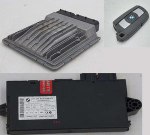 11-12 BMW 328i E90 DME ECU COMPUTER CAS KEY FOB SET 7624048 9237046 9268486-02